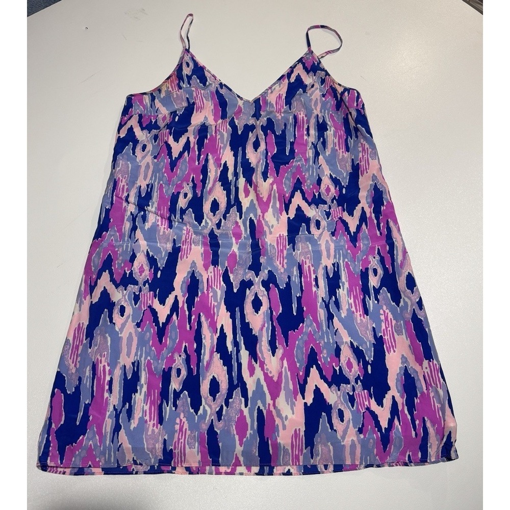 Lilly Pulitzer Lela Silk Slip Dress Sz SAmethyst One Too Many Cruise Beach Club